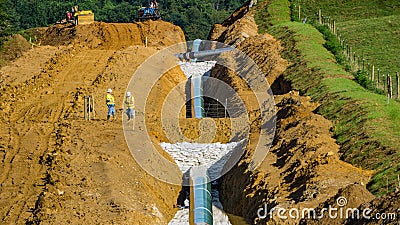 Mountain Valley Pipeline, Bent Mountain, Virginia, USA Editorial Stock Photo